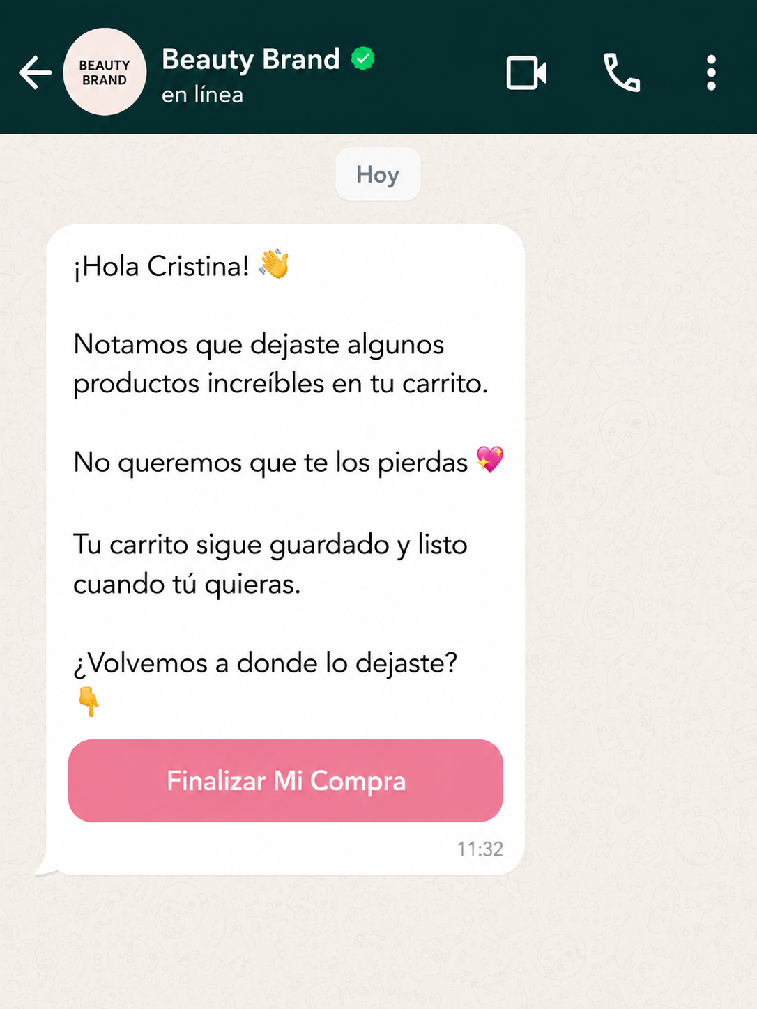 carritos abandonados mensaje 1