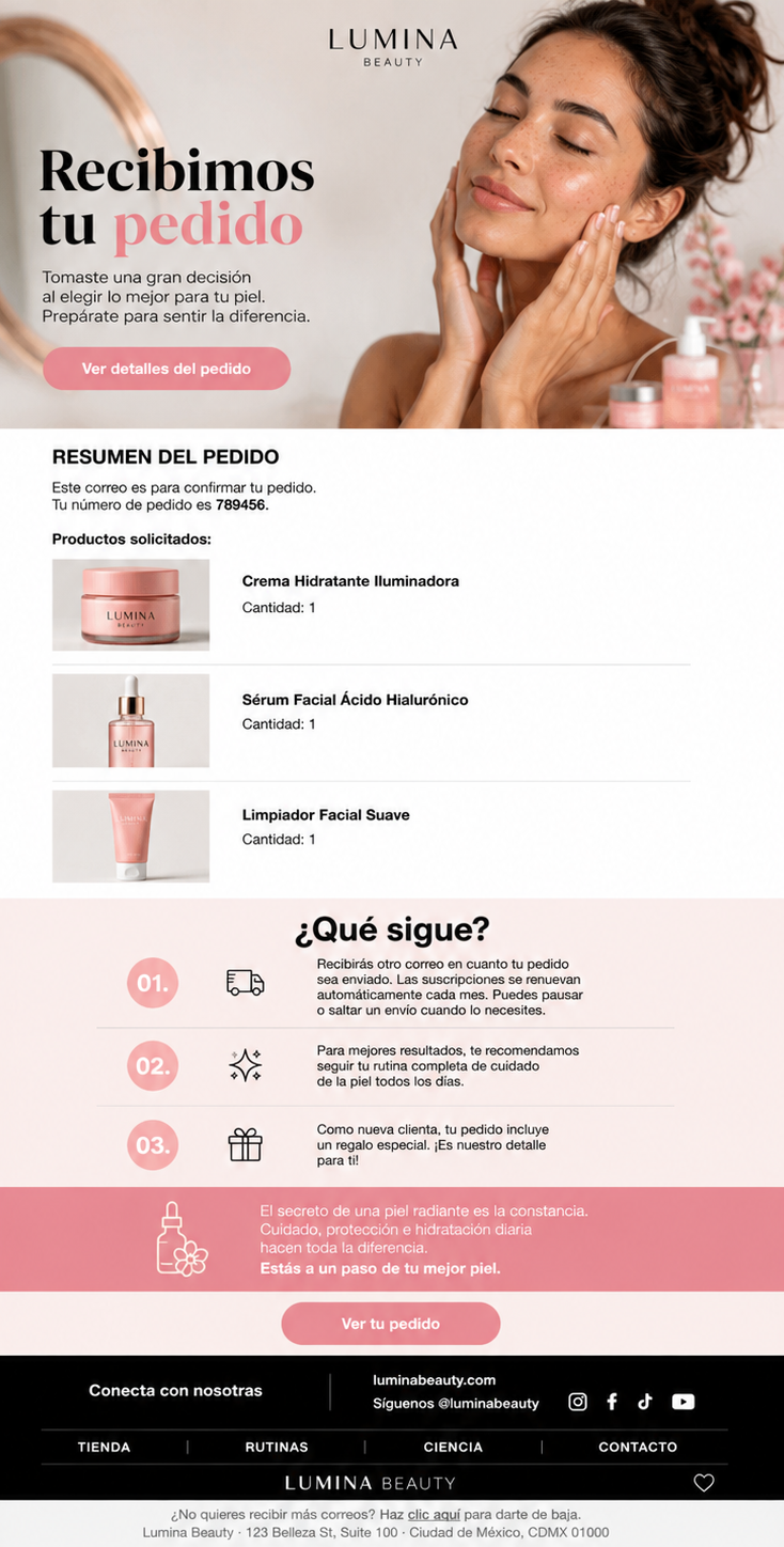 email de confirmación